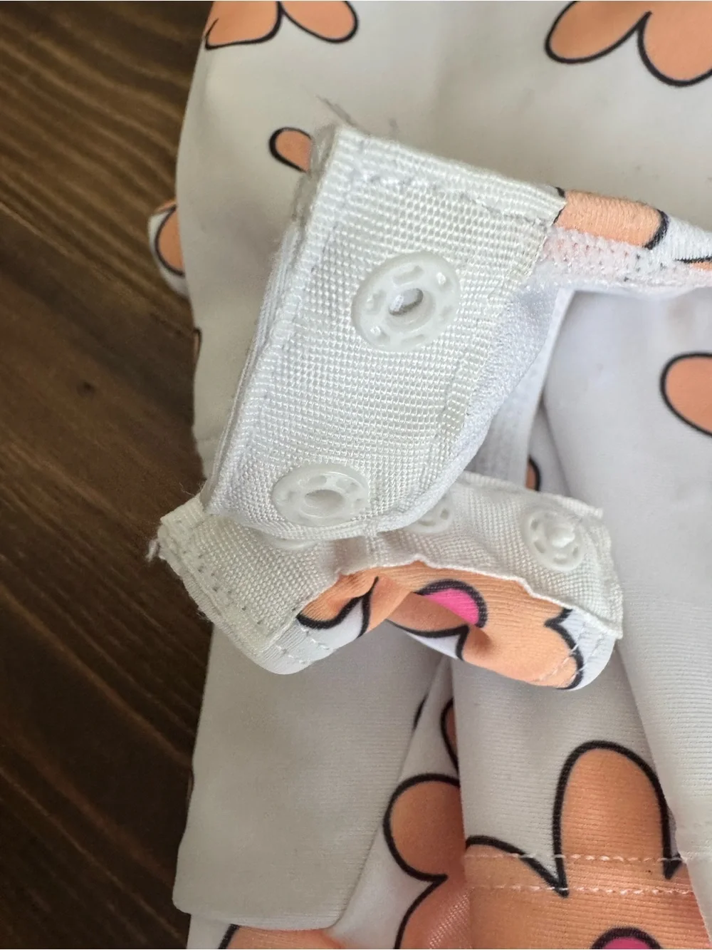 Jessica Simpson White Long-Sleeve Kids One-Piece with Peach Floral Print